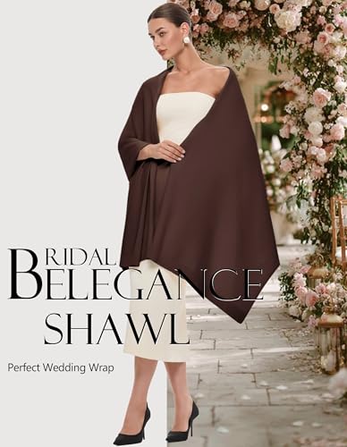 PULI Women's Pashmina Shawl Wraps for Evening Dress Large Scarf Blanket Long Wedding Bridal Winter Warm Shoulder Wrap - color: Caramel