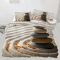 Zen-Inspired Stones Duvet Cover Set King Size,Beach Bedding Set Zen Comforter Cover 3Pcs,Kids Teens Couple Adults Room Decor, Bedspreads Cover,2 Pillowcases(NO Comforter)