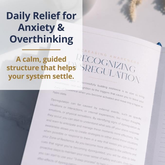 Mental Health Journal – 90 Days of Nervous System Regulation, Anxiety Relief & Emotional Resilience | Guided Daily Prompts + Safety Sequence Card + QR Bonus | Premium Hardcover Gift by a Nervous System Educator - color: Navy
