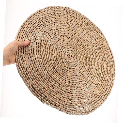 Happyyami Japanese Style Hand Woven Floor Pillow Cushion for Meditation and Yoga Decorative Meditation Pad Comfortable Seating for Home and Temple Use Dark