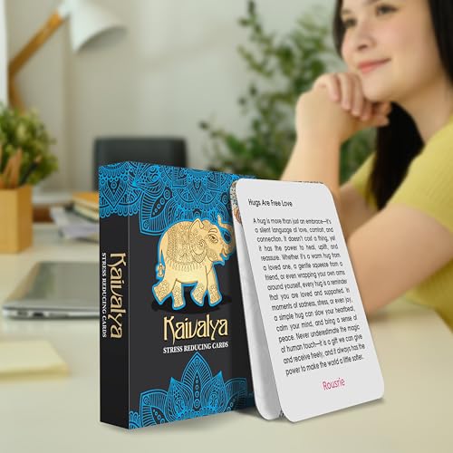 Kaivalya Stress Relief Positive Affirmations Cards for Women, Set of 50 Inspirational Daily Affirmation Card for Women Self Care and Meditation, Unique Motivational Gift