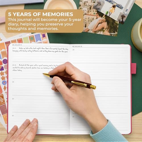 Clever Fox One Line A Day Journal – 5-Year Memory Notebook – Daily Time Capsule Diary for Women & Men –Five-Year Day-by-Day Planner (Fuchsia) - color: Fuchsia