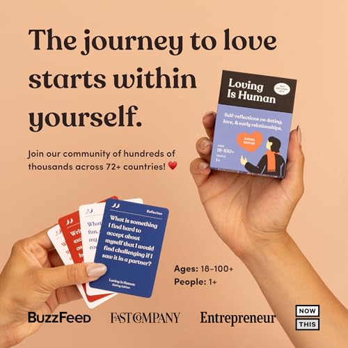 Loving is Human (Dating Edition) | 140 Conversation Cards to Help Deepen Romantic Relationships | Self-Reflections on Dating, Love & Early Relationships | Dating Card Game for 1+ Players - style: Loving Is Human (Dating Edition)