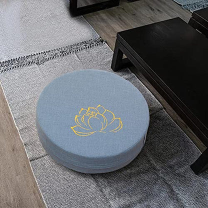 Meditation Cushion Washable 40cm Dia Traditional Tibetan Meditation Pillow Comfortable Floor Pillow for Outdoor Meditation, Blue 6cm