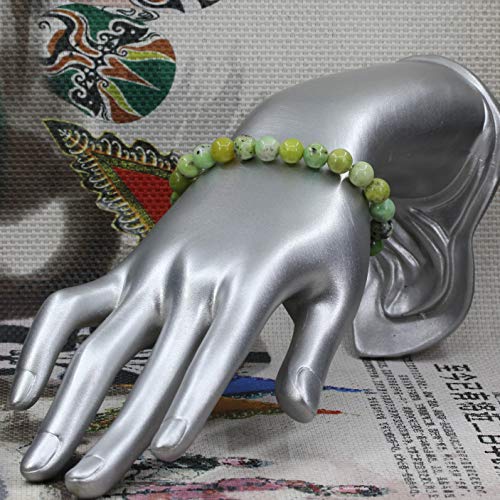 Amandastone Natural Gemstone 8mm Round Beads Stretch Bracelet 7 Inch - color: Australian Chrysoprase