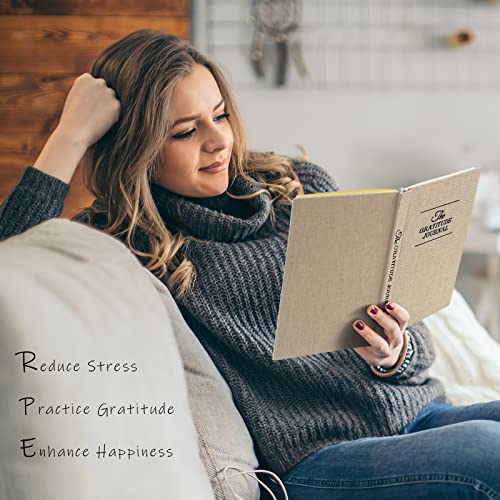 The Gratitude Journal, manifestation journal, Daily Journal with Prompts for Affirmation, Happiness, Mindfulness, Positivity, Wellness, Undated Journal for Women & Men(8.5 * 5.5 inches) - color: Beige