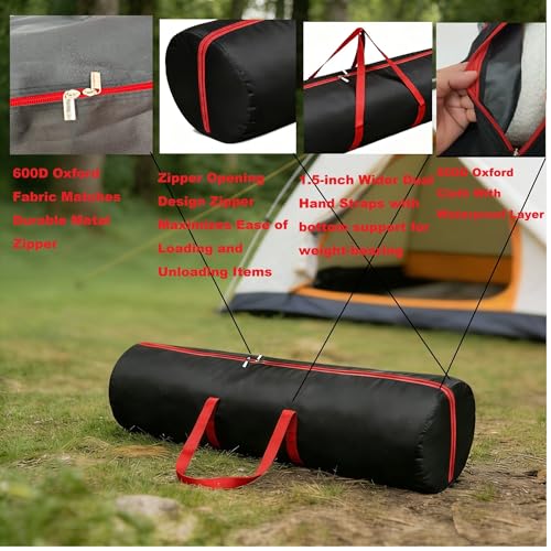 Extra Large 600D Oxford Waterproof Sports Duffle Bag 2-Way Zippers 59×14.9 Inch Large Foldable Storage Bag for Folding Bed, Mattress, Duvet, Camping Chair, Beach Umbrella (1 Pack) - size: 59*15 inch
