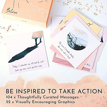 RYVE 52 Positive Affirmation Cards for Women – Mindfulness Prompts with Inspirational Quotes for Daily Motivation & Meditation – Inspirational and Daily Affirmations Cards, Inspirational Gifts