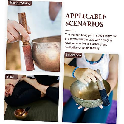 Vaguelly Nepalese Handmade Meditation Sound Bowl Stick Wooden Mallet for Singing Bowls Lightweight Compact Rod for Yoga Meditation Healing Music Instruments Sandalwood Accessory