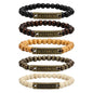 5 Pcs Wood Beads Bracelet for Friendship Distance Bracelet Wristband Best Friends