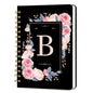 Lined Spiral Journal Notebook, A5 College Ruled Spiral Notebook for Women, Hardcover with Elegant Design for Work and Note-Taking, 5.5 * 8.25 inch, 160 Pages, Letter B - color: B