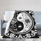 Yin and Yang Mandala Buddhism Reversible Flannel Throw Blanket- Ultra Soft Lightweight for Bed, Sofa, Travel & Camping 50"X40" Inch - size: 50"x40"