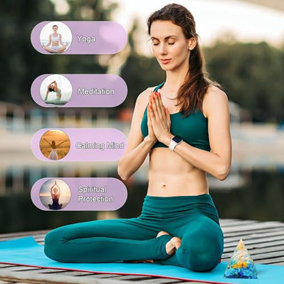 Tree of Life Orgone Pyramid,Natural White Quartz&Apatite Orgonite Healing Crystal Pyramid,Crystal Stone Positive Reiki Energy Generator Collection Wealth Lucky Meditation Tool(6cm) - color: White1