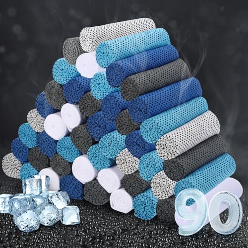 Honoson Cooling Towel Bulk - Neck & Face Cool Chilly Towels Microfiber Breathable Sport Sweat Rag for Gym, Yoga, Travel, Camping, Running, Outdoor - color: Blue Gray Series Color, size: 47"x12"