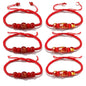 2026 Chinese New Year of Horse Bracelets for Women Men, 12 Chinese Zodiac Bracelet Good Luck Red String Animal Horse Charm Braided Bangle Adjustable Jewelry Gift - color: 3 Cylinder+3 Circle