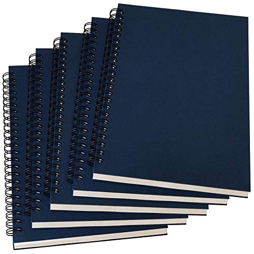 YUREE A5 Spiral Notebook Lined, 100gsm Thick Paper & Hard Kraft Cover, 60 Sheets (120 Pages), 8.35" x 5.9", Blue, 5 Pack - color: Blue Hardcover-Lined