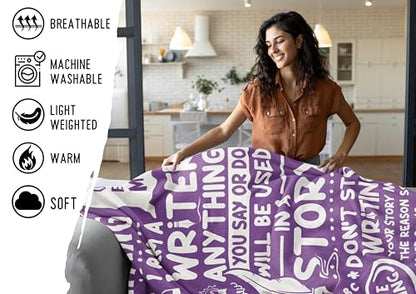Huglanket Writer Gifts Blanket - 50" x 65" Throw, Flannel Blanket - Graduation/Birthday for Writers, Novelist, Scriptwriter