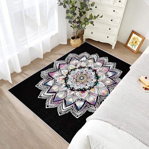 Mandala Rugs for Living Room - 7x10 Rug, Boho Rug - Home Decor, Meditation Washable Rugs for Living Room Bedroom, Spiritual Exotic Area Rug, Zen Yoga Carpet, Mandala Gifts for Women - size: 7' x 10' (Rectangular)