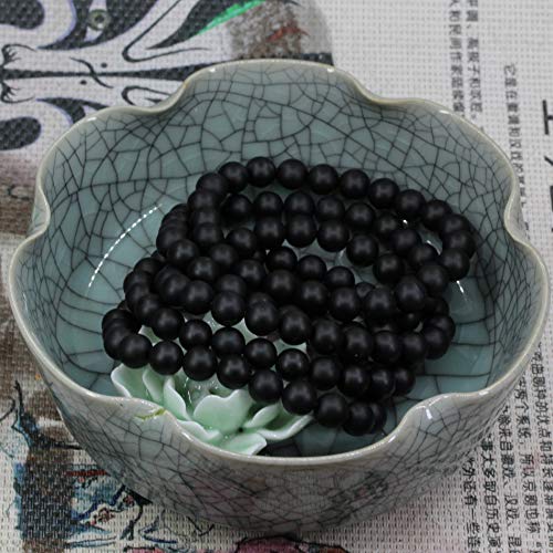 Keleny Gem Semi Precious Gemstones 8mm Natural Quartzite Stone Round Beads Crystal Stretch Bracelet 7 Inch Unisex - color: Black,Purple