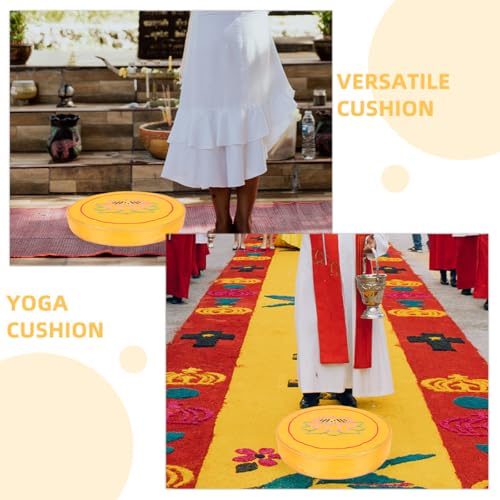 Garneck Meditation Floor Pillow Yellow Floral Seat Cushion Thick Small Zabuton Cushion for Sitting Yoga and Buddhist Worship Floor Mat