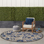 Nourison Home Aloha Natural Blue 7'10" x Round Area Rug - Easy Clean, Non Shedding, Bed Room, Living Room, Dining Room, Kitchen (8' x Round) - color: Natural Blue, size: 7'10" (Round)