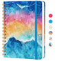 Lined Spiral Journal Notebook, A5 College Ruled Notebook for Journaling, Note-Taking, and Daily Planning, Durable Hardcover with an Elegant Design, Marble - color: L-Marble
