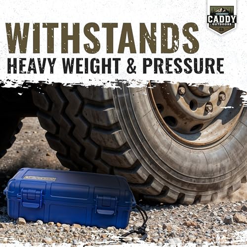 Waterproof Storage Case 1.2 L Capacity – Heavy-Duty Gear Box with Foam, Carabiner & Lanyard – Crushproof, Airtight Outdoor Container for Camping, Hiking, Fishing - color: Navy Blue