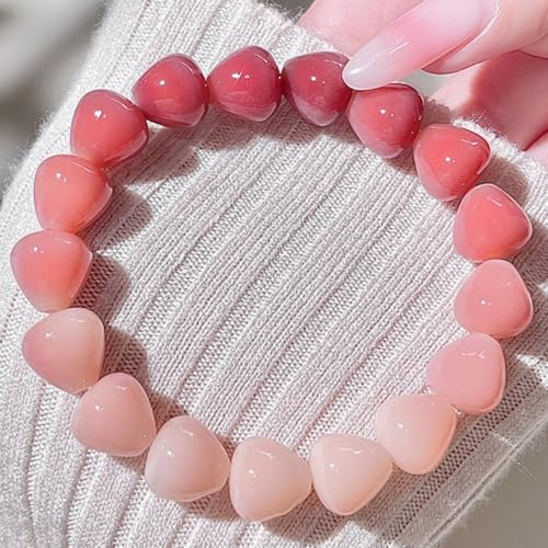 MUDI Bracelet For Women, Bodhi Seed Beads Bracelets Fidget Healing Energy Protection Stretch to My Man Jewelry Gift - color: Blue White Heart