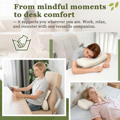 Meditation Cushion for Sitting on Floor Yoga Bolster Meditation Pillow Foldable and Multifunctional Floor Seat Cushions Ergonomics Tailbone Support Mat - Organic Cotton Cover
