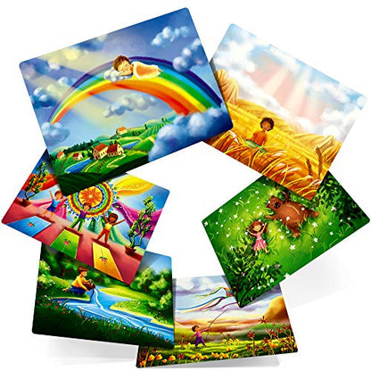 Mindful Land Mindfulness Cards - Positive Affirmations for Kids' Stress Reduction - Meditation Cards Calming Therapy Tool - Daily Mindfulness for Kids' Development