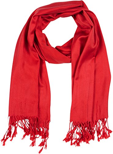 Sakkas 78" X 28" Rayon from Bamboo Soft Solid Pashmina Feel Shawl/Wrap/Stole - color: Red