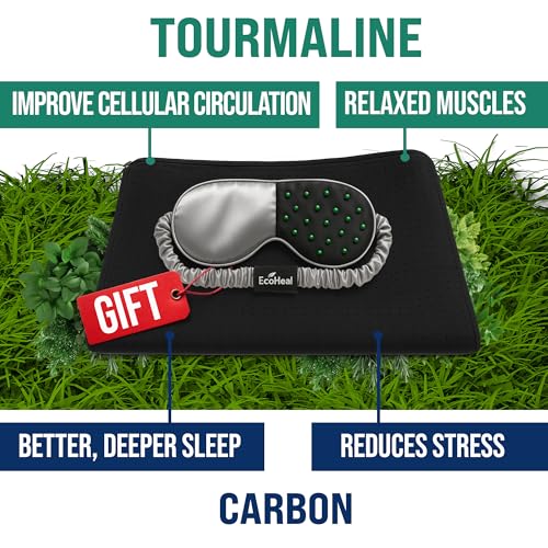 Luxury Tourmaline Grounding Mat King 75” x 27” for Bed & Desk – Conductive PU Leather Surface, Quality Certified, Includes Silver Sleep Mask & 15ft Cord - size: King - 75”x27”