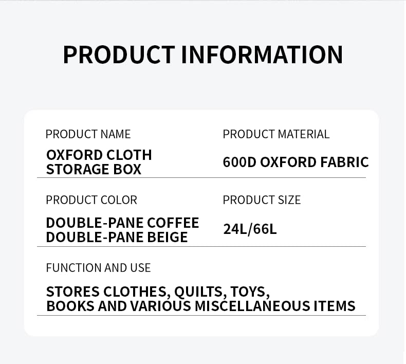 Storage Bin with Lids, 600D Oxford Fabric, Foldable, 4 Thick Solid Steel Frames, 2 Zippers & Windows, Container Organizer for Clothes,Quilt, Blanket,Pillow.Dorm, Kid Center,Big Space(66L)