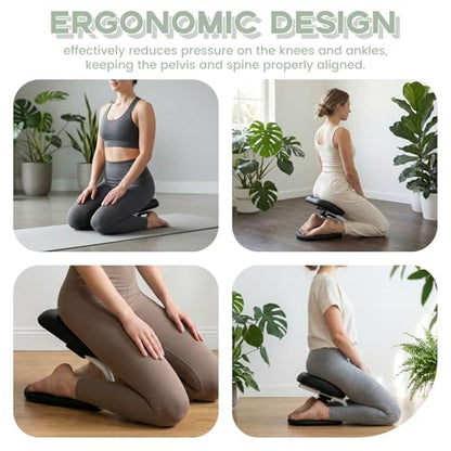 Meditation Bench,Adjustable Kneeling Meditation Stool,Metal Kneeling Stool with Non-Slip Cushion,Ergonomic Meditation Chair,Seiza Chair,Portable Yoga Stool for Meditation Yoga Home Prayer