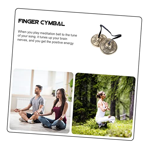 Buddhist Copper Cymbal Bell for Meditation and Yoga Handmade Percussion Instrument Lightweight and Portable Finger Cymbals for Sound Healing and Mindfulness Practice