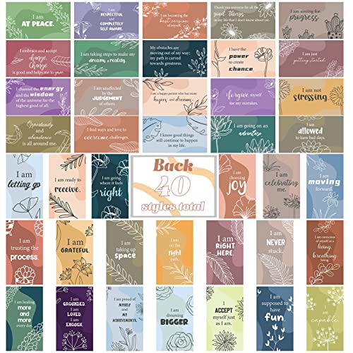 Panelee 240 Pieces Positive Affirmation Motivational Cards Affirmation Card Mindful Self Care Message Inspirational Encouragement Meditation Card Daily Gift for Employee Woman(Flower) - color: Flower