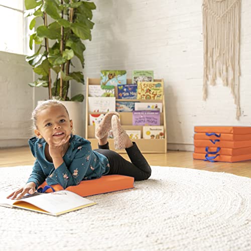 ECR4Kids SoftZone Floor Cushions, Square, Flexible Seating, Orange, 6-Piece - color: Orange