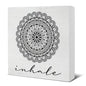 Zen Decor, Spiritual Decor, Inhale Mandala Wood Sign Home Office Meditation Room Bedroom Yoga Room Table Shelf Wall Desk Decoration 5×5 Inches