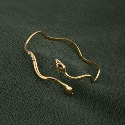 PALMONAS Minimalist Golden Ripple Snake Bracelet for Womens Waterproof & Anti-Tarnish