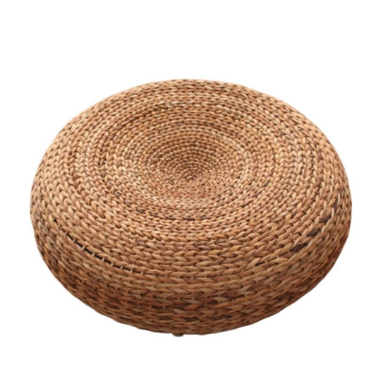 Natural Fiber Floor Cushion - Perfect for Meditation, Yoga, and Relaxation (Banana Leaf Half,Diameter 40 * 40 * Height 15 cm) - color: Banana Leaf Half, size: Diameter 40 * 40 * height 15 cm