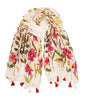 YOUR SMILE Large Boho Scarf for Women Lightweight Floral Printed Scarves Fall Winter Fashion Fringed Shawl wraps - color: 08 White/Pink Floral