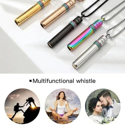 528 hz Breathing Necklace, Anxiety Necklace, 528 hz Whistle Breathing Necklace for Meditation Tuning Tools, Mindful Calming Stress Relief for Women, Men - color: Multi color