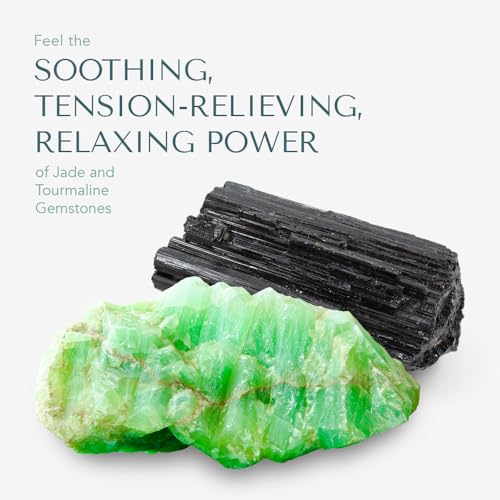 HealthyLine Far Infrared Light Electric Heating Pad for Pain Relief - 50 Pieces Natural Jade and Tourmaline Gemstones - Negative Ions, Flexible Mat - FSA or HSA Eligible