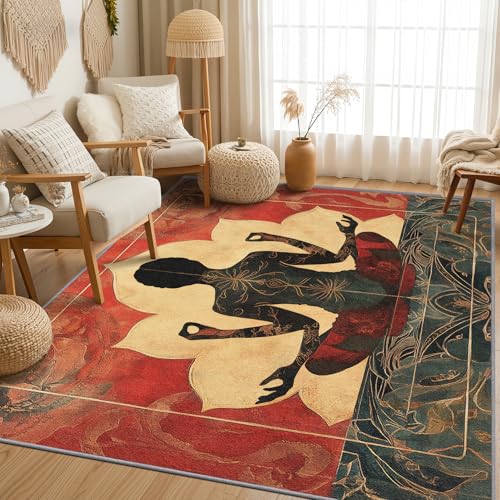 Chakra Rug for Meditation - 8x10 Rug, Yoga Meditation Living Room Rugs, Boho Mandala Bedroom Rugs, Bohemian Carpet, Chakra Home Decor & Gifts - size: 8' x 10' (Rectangular)