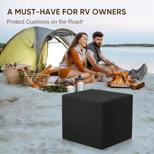 Outdoor Patio Cushion Storage Bag -Waterproof Large Patio Furniture Cushion Organizer Storage Bag with Handle and Zipper, 32" L x32 W x 24" H Big Foldable Duffle Cover - size: 32"L x 32"W x 24"H
