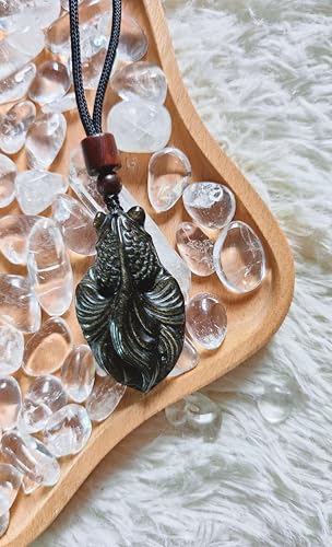 Crystal Pendant Necklaces Healing love Women's Men's choker Obsidian Tiger eye White Crystal Black Gold waterproof dainty Charm stackable statement Cute Stone necklace Unisex - style: Crystal pendant Goldfish