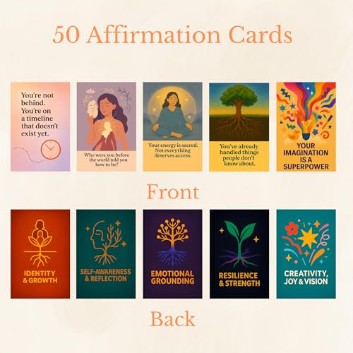 Daily Dopamine Affirmation Cards. 50 Positive Affirmation Cards for Women with Display Stan. Daily Motivational and Mindful Gift for Teens, Girls & Gen Z