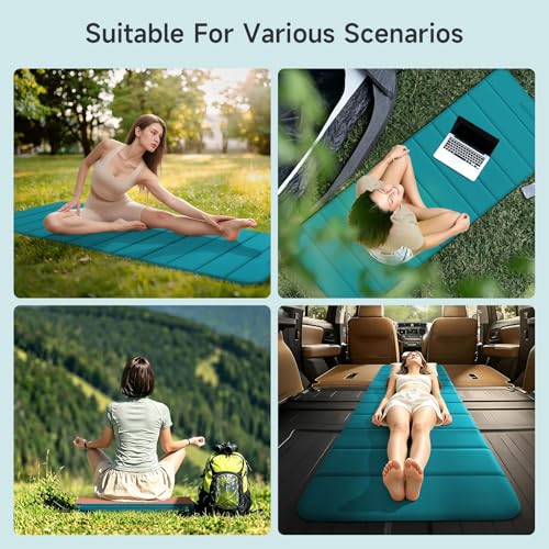 12-Fold POE Yoga Mat 75x26x0.4 Inches – Non-Slip, Compact & Workout-Friendly for Yoga, Pilates, Strength Training & Meditation - color: Acid Blue+Orange