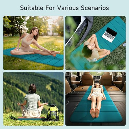 12-Fold POE Yoga Mat 75x26x0.4 Inches – Non-Slip, Compact & Workout-Friendly for Yoga, Pilates, Strength Training & Meditation - color: Acid Blue+Orange