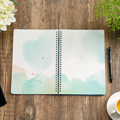 SIIXU Colorful Blank Journal Notebook, Hardcover Unlined Personal Diary to Write in for Women and Girls, Pretty Notepad for Writing, Spiral, 6.8"x9.8", 128 Pages, Autumn